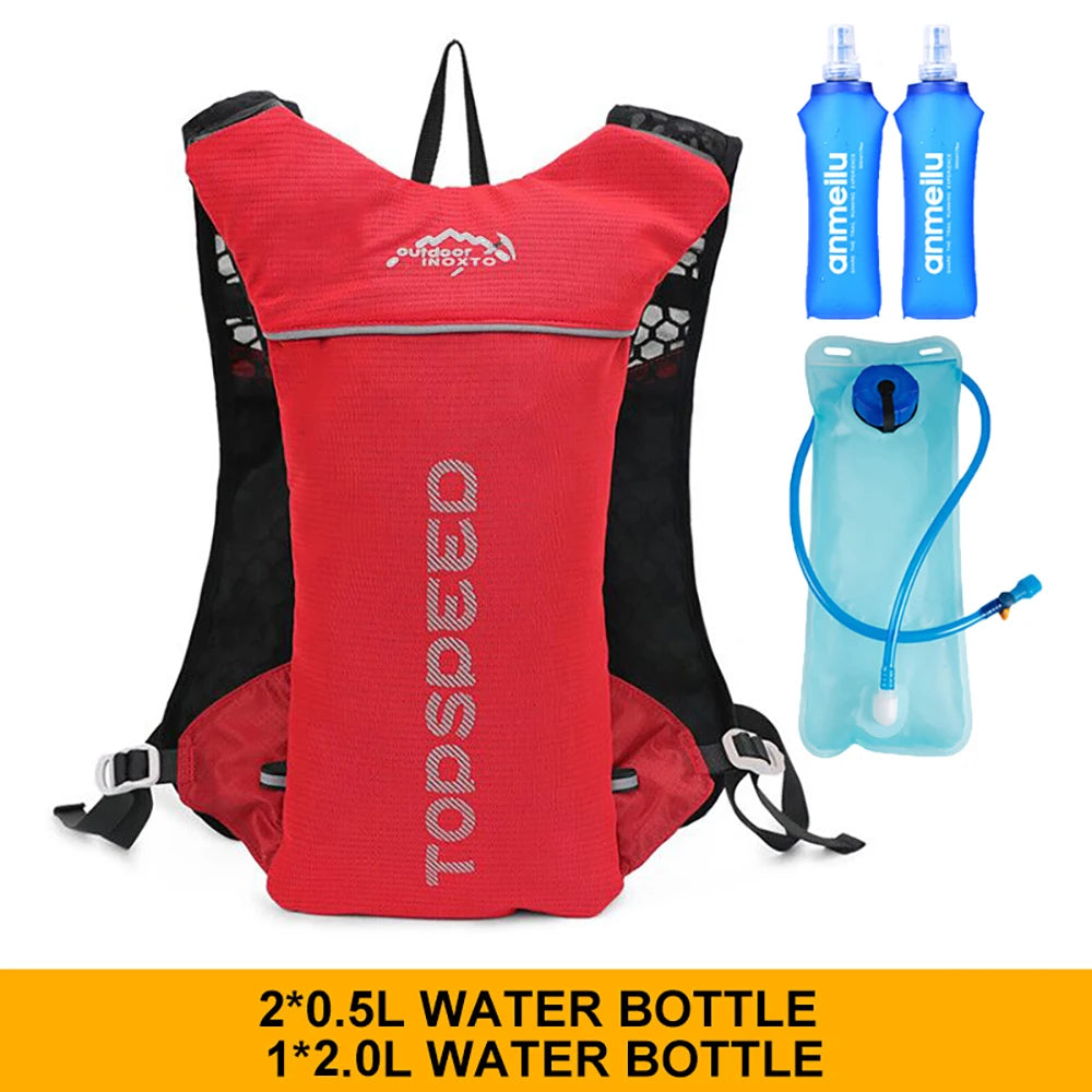 5L Ultralight Hydration Running Vest – Breathable Marathon & Cycling Backpack with 2×500ML Bottles