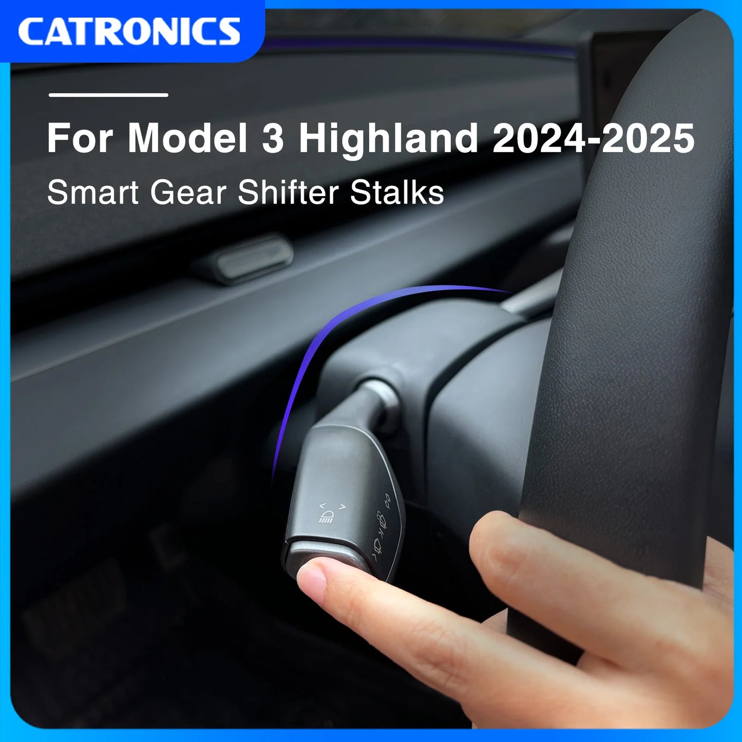 Catronics For Tesla Model 3 Highland Gear Shift Turn Stalks Gear Shifter Lever Signal Wiper Handle Shift Lever Car Accessories