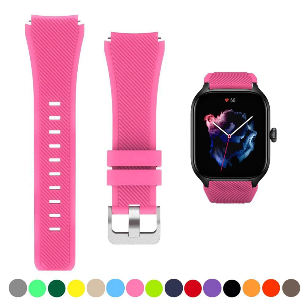20mm/22mm Watch band For Amazfit GTS/2/2e/3/4 GTS2 Mini/GTR 4/3/Pro/GTR2/2e/stratos 2/3 Silicone Bracelet Amazfit bip 6 5 strap