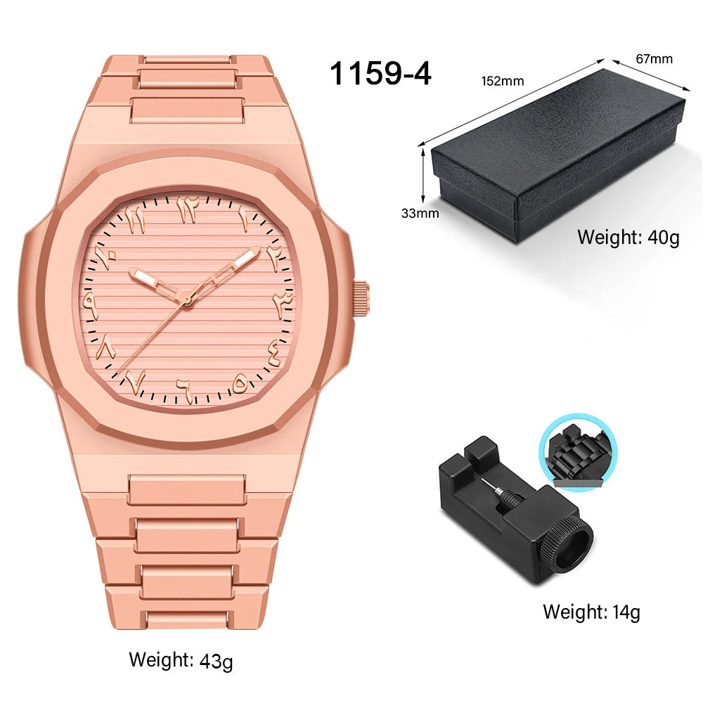 Men's Arabic Numeral Quartz Watch 30-Meter Water Resistance Casual Sports Silicone Wristband Watch Clock Nautilus Design Watch