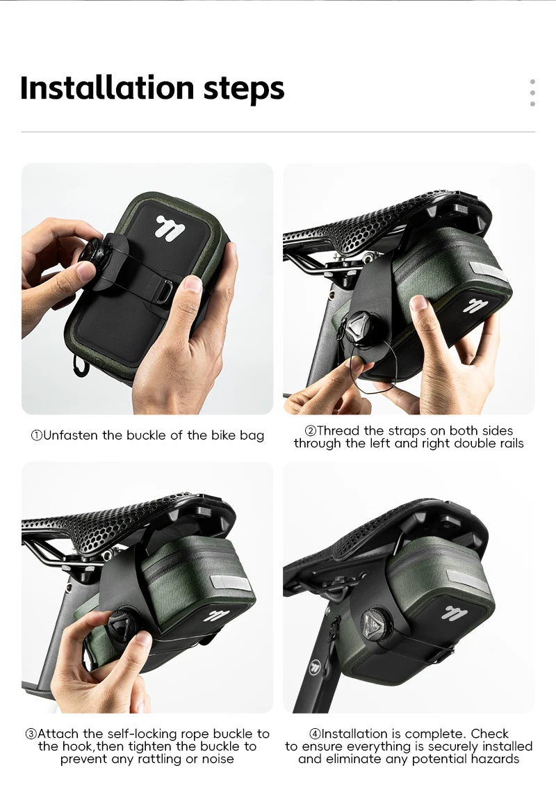 Waterproof Bike Saddle Bag – Compact 600D TPU Cycling Storage by West Biking