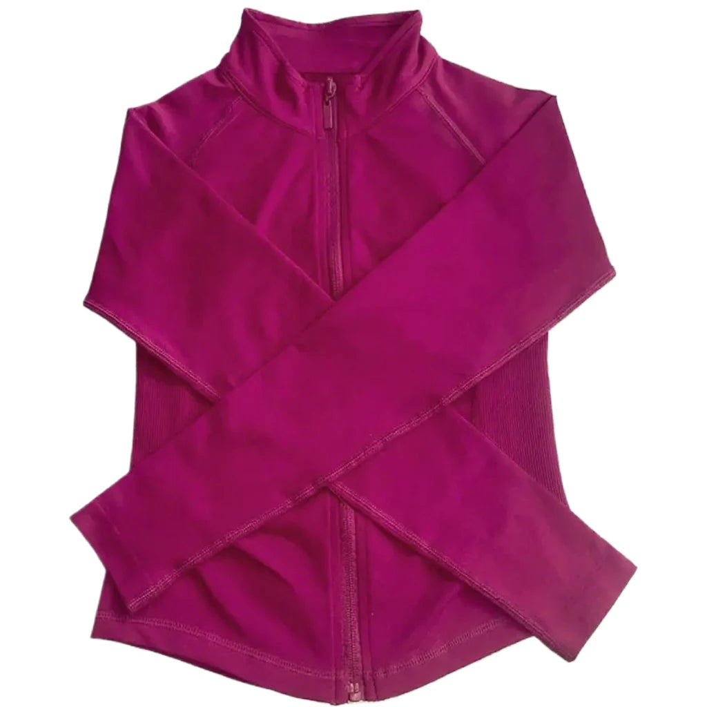 Long Sleeve Sports Jacket Women Zip Yoga Shirts Seamless Fitness Gym Top Sportswear Slim Fit Running Coats Workout Clothes Woman