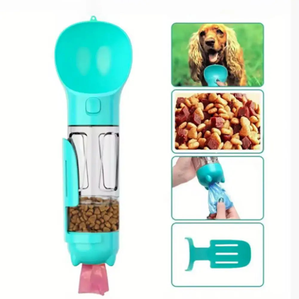 300/500ml Pet Water Food Dispenser 3 in 1 with Trash Bag Box and Shovel Pet Dog Water Bottle Leak Proof Dog Food Feeder Cat