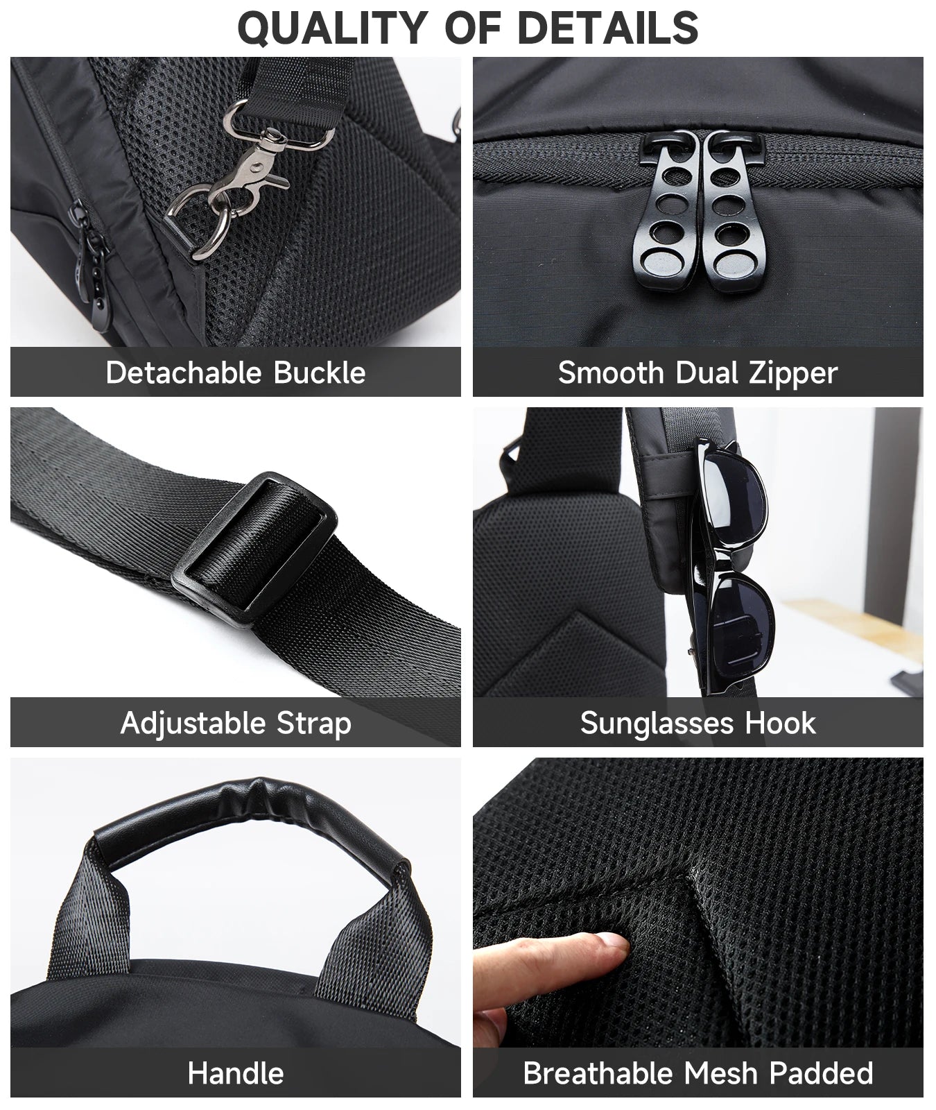 Waterproof Oxford Chest Bag for Men & Women – Lightweight Crossbody Sling