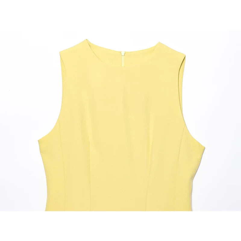 Yellow Slim Fit Mini Dress – Summer 2025 Casual Chic