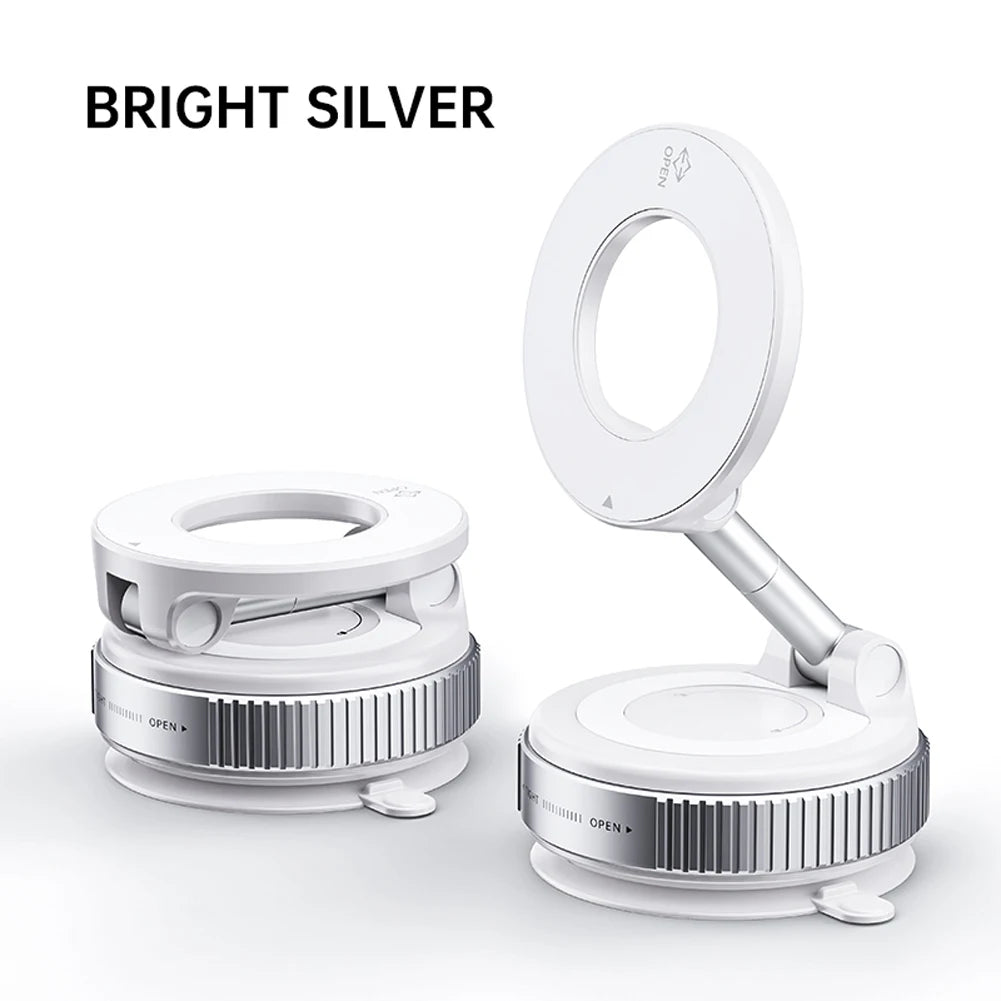 Magnetic Vacuum Adsorption Car Phone Mount 360° Rotatable Folding Mobile Phone Stand for Car/Gym/Mirror/Shower/Smooth Surface