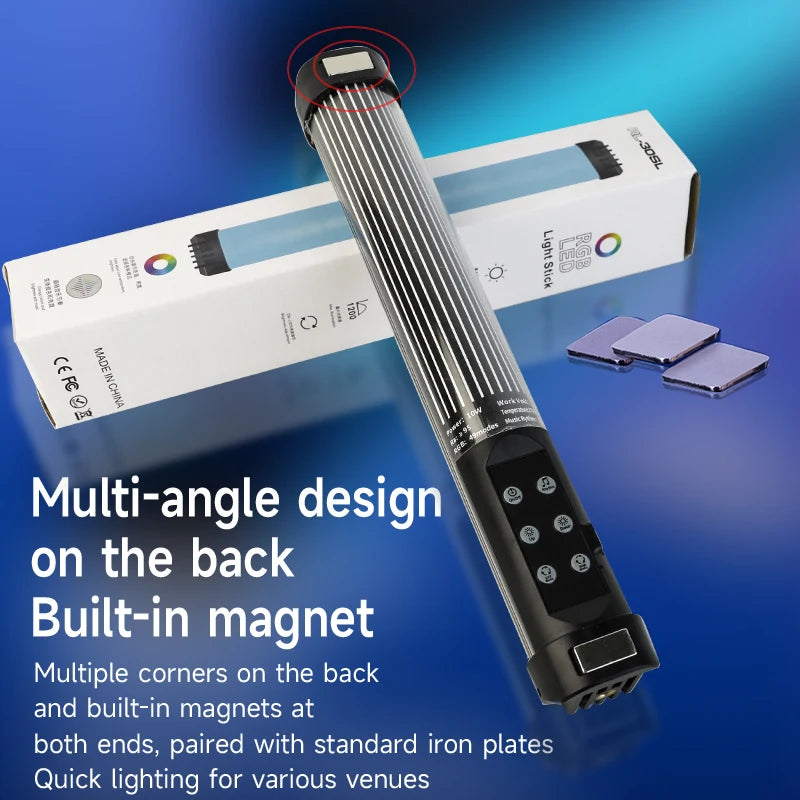 RGB Led Video Light Stick Wand Portable Studio Photography Lighting for YouTube Painting Vlog Live Streaming Self Broadcasting