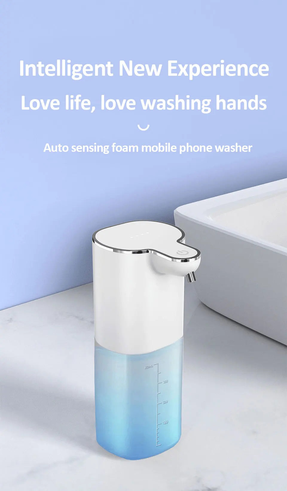 Touchless Automatic Foam Soap Dispenser – 400ml USB Rechargeable