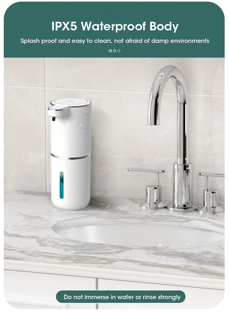 Automatic Soap Dispenser Touchless Foaming Soap Dispenser 380ml USB Rechargeable Electric 4 Level Adjustable Foam Soap Dispenser