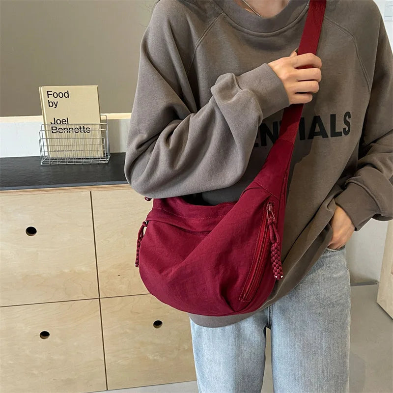 High-Capacity Nylon Crossbody Shoulder Bag for Women