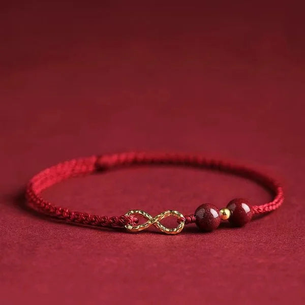 Handmade Tibetan Knot Bracelet – Red & Black Unisex Rope Charm