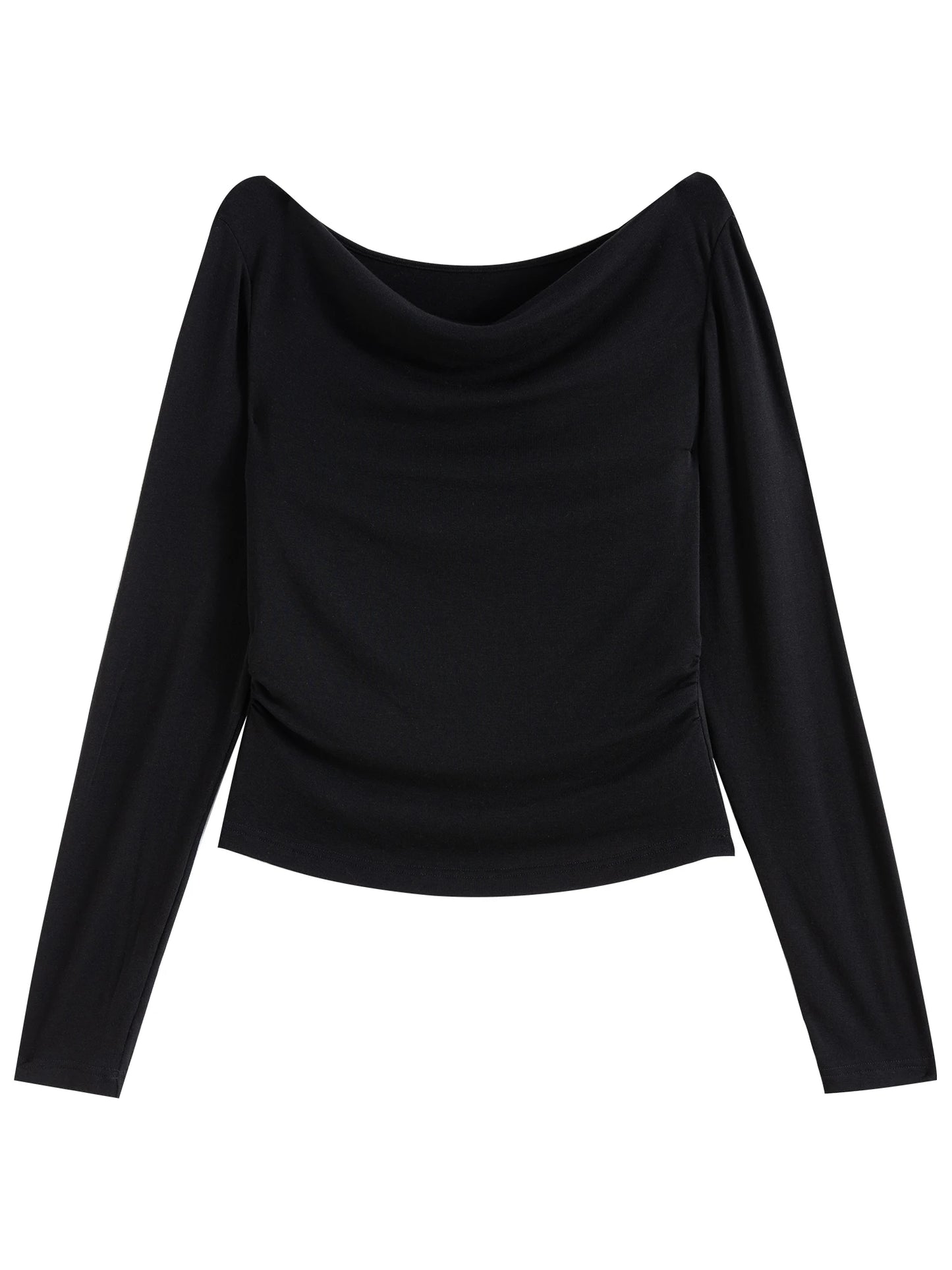 Women's Slim Fit Wool Blend Long Sleeve Top – Spring Office Style