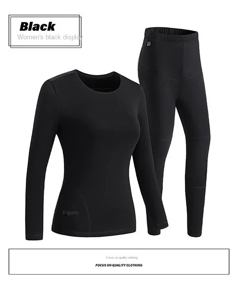 30 Zones Heating Heated Underwear Women Men Motorcycle Jacket USB Electric Heating Underwear Fleece