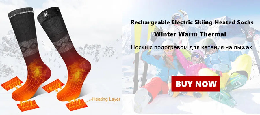 SNOW DEER Rechargeable Electric Skiing Heated Socks Winter Warm Thermal Cycling Sock Stocking Men Women For Motorcycle Cycling