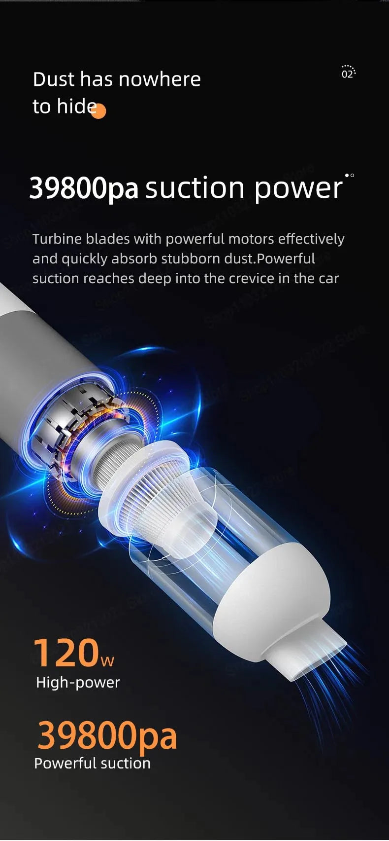 New 39800PA Wireless Car Vacuum Cleaner High Power 3 in1 Automobile Vacuum Clean Portable Handheld Vacuum Dust Catcher