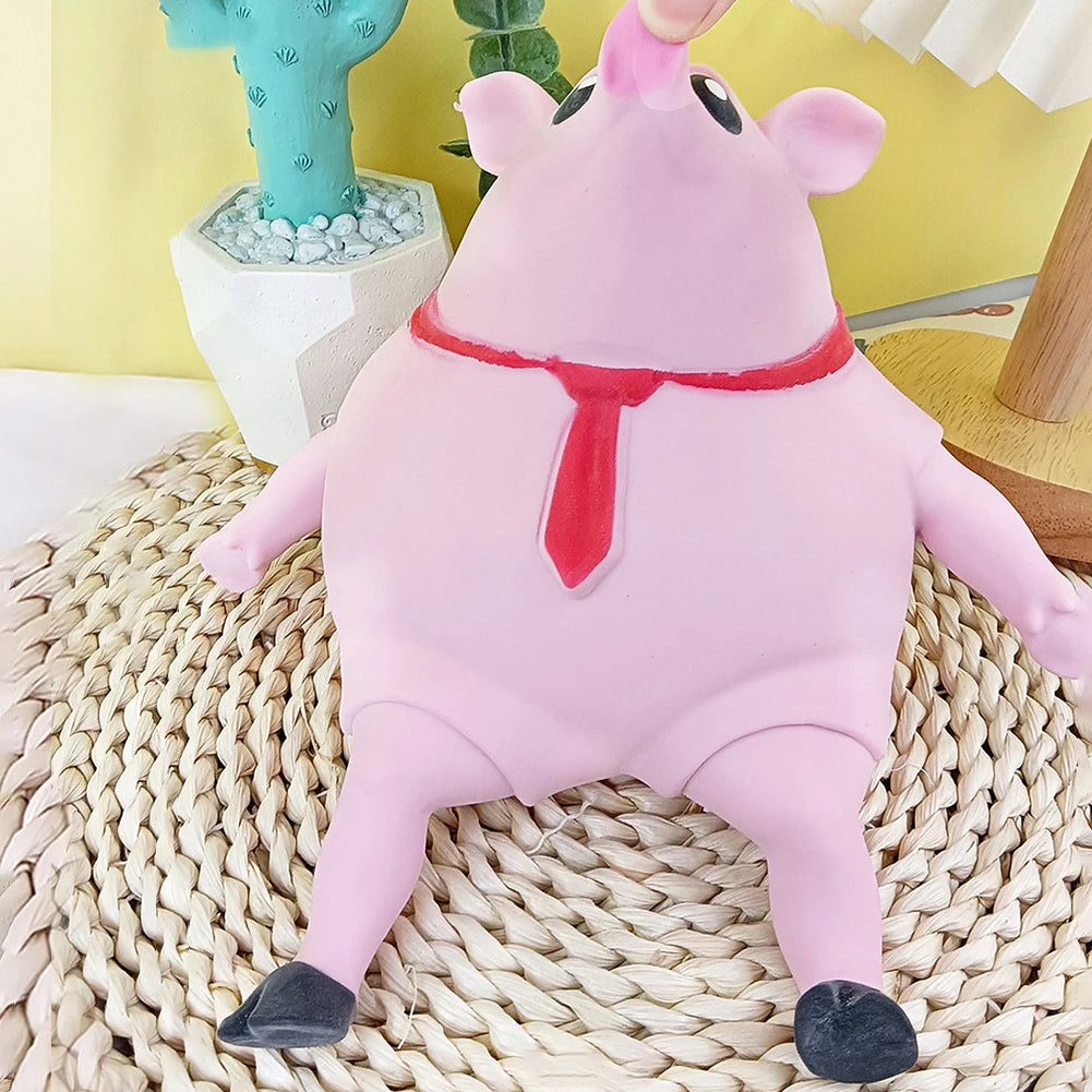 Cute Pet Squeezing Pink Pig Stress Relief Toy Funny Soft Squeezing Animal Little Pig Stress Relief Toy Birthday Gift for Kids
