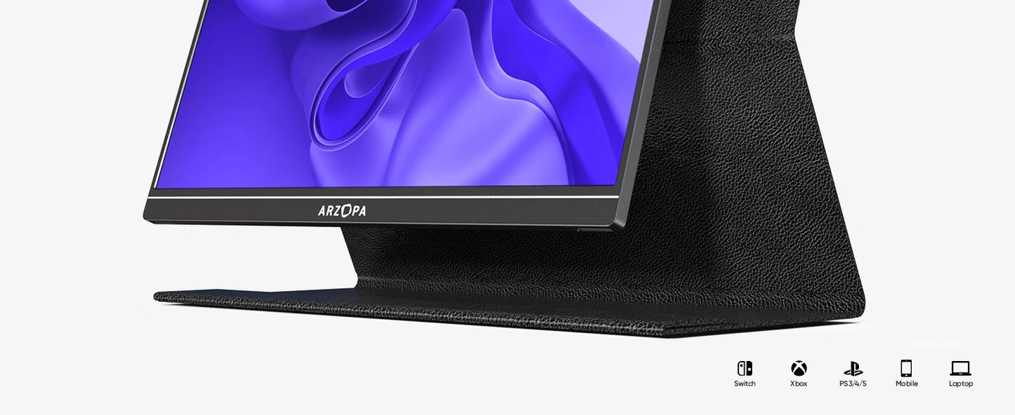 Arzopa 15.6'' FHD 1080P Portable Monitor with HDMI USB IPS Second Monitor External for PC Laptop Mac Switch Xbox ps4,S1 Table