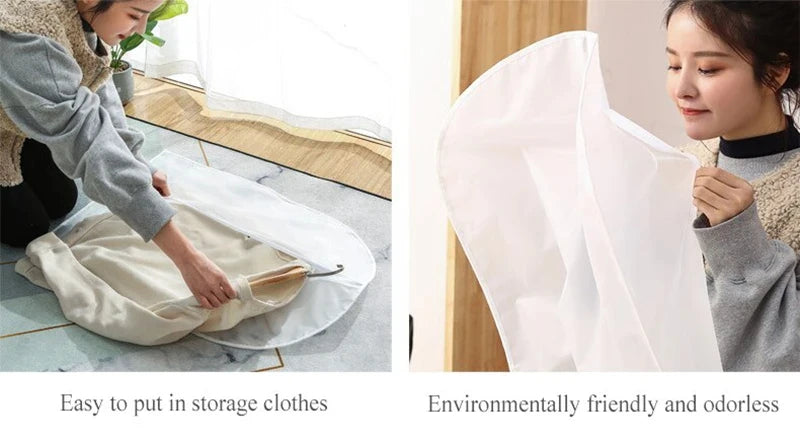 5pcs Durable Polyester Garment Dust Cover with Zipper Closure Long Hanging Clothes Bag for Coats Jackets & Wardrobe Organization
