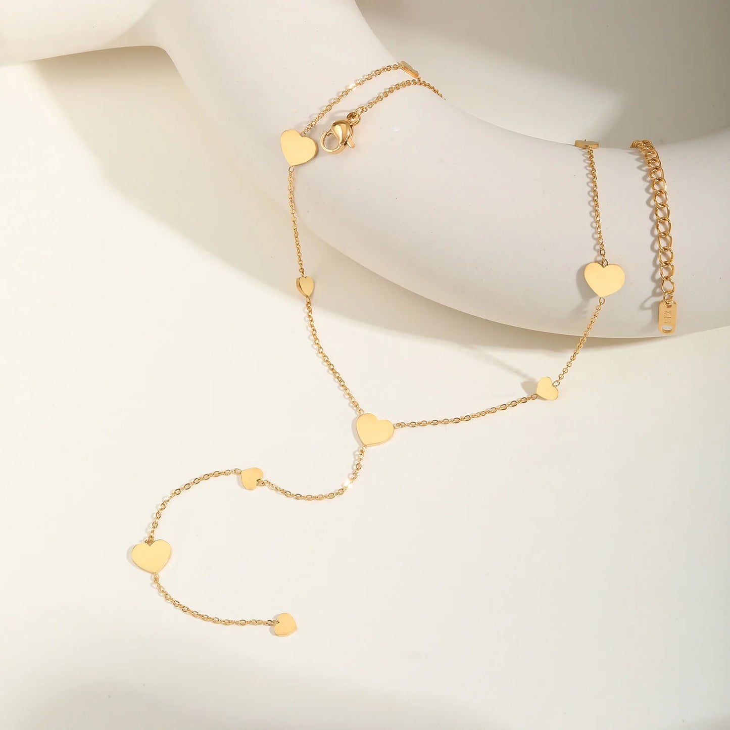 Gold Heart Lariat Y Necklace – Dainty Layered Jewelry