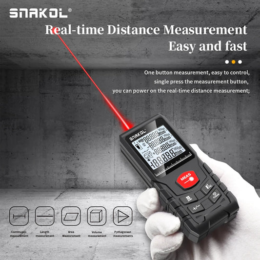 Snakol Laser Distance Meter 50m 70m 100m 120m Rangefinder Profesional Range Finder Digital Tape Measure Ruler Test Tools