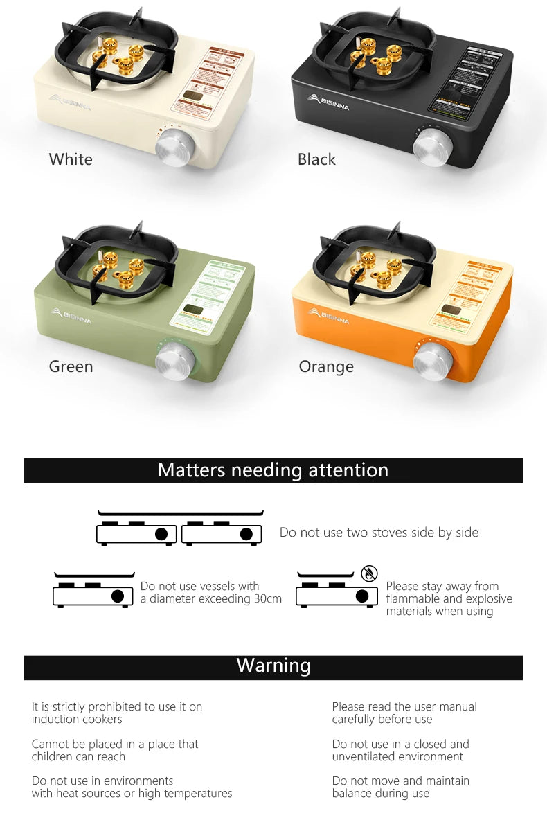 BISINNA 5800W Portable Gas Stove – Windproof Outdoor Burner for Camping, Hiking & Picnics