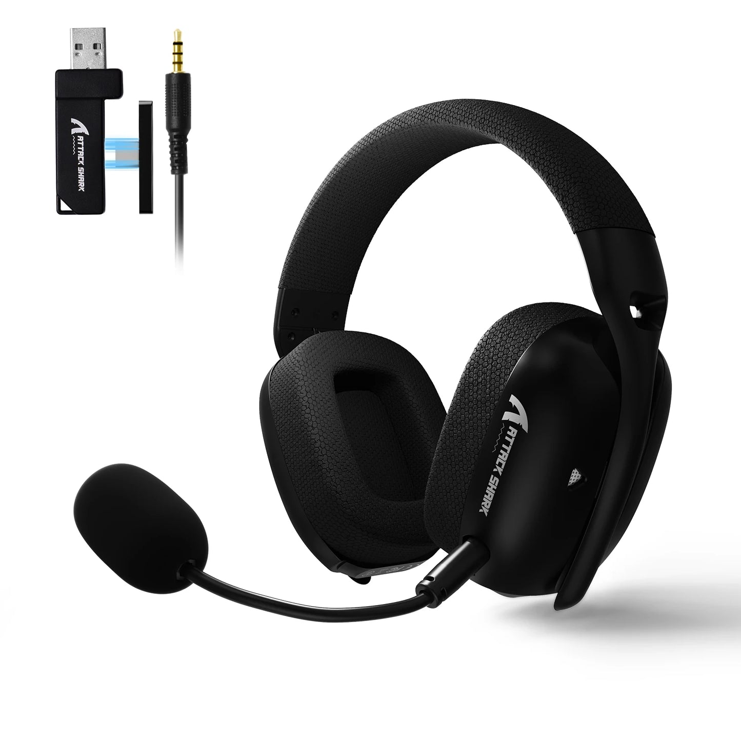 Attack Shark L80Pro Gaming Headphones 2.4G Bluetooth Connection Mode,Dual-microphone Design,Ultra-light Body,Soft Ear Cups