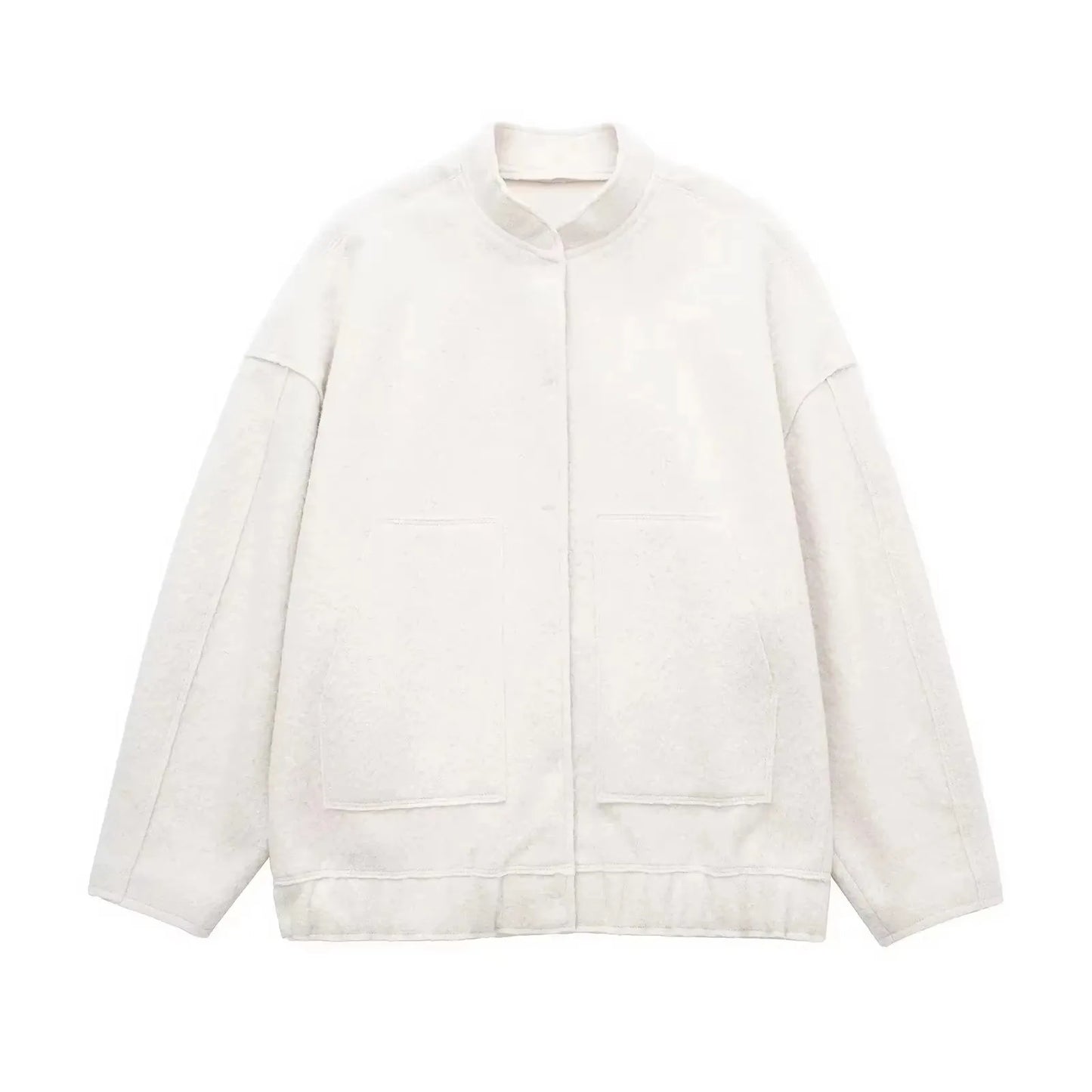 Women's Winter Casual Pocket Jacket – Solid Color, Cozy & Stylish | TRAFZA