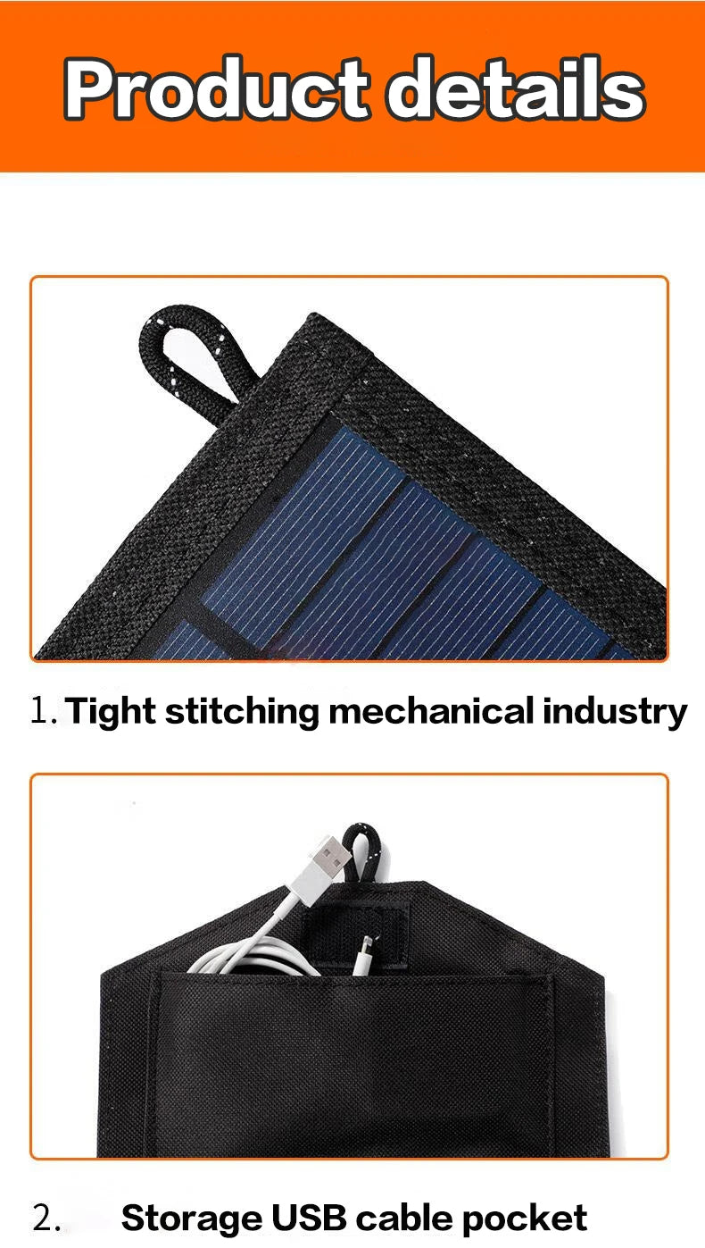 800W Foldable Solar Panel Charger – 20W USB/DC Output for Camping & Emergency Power
