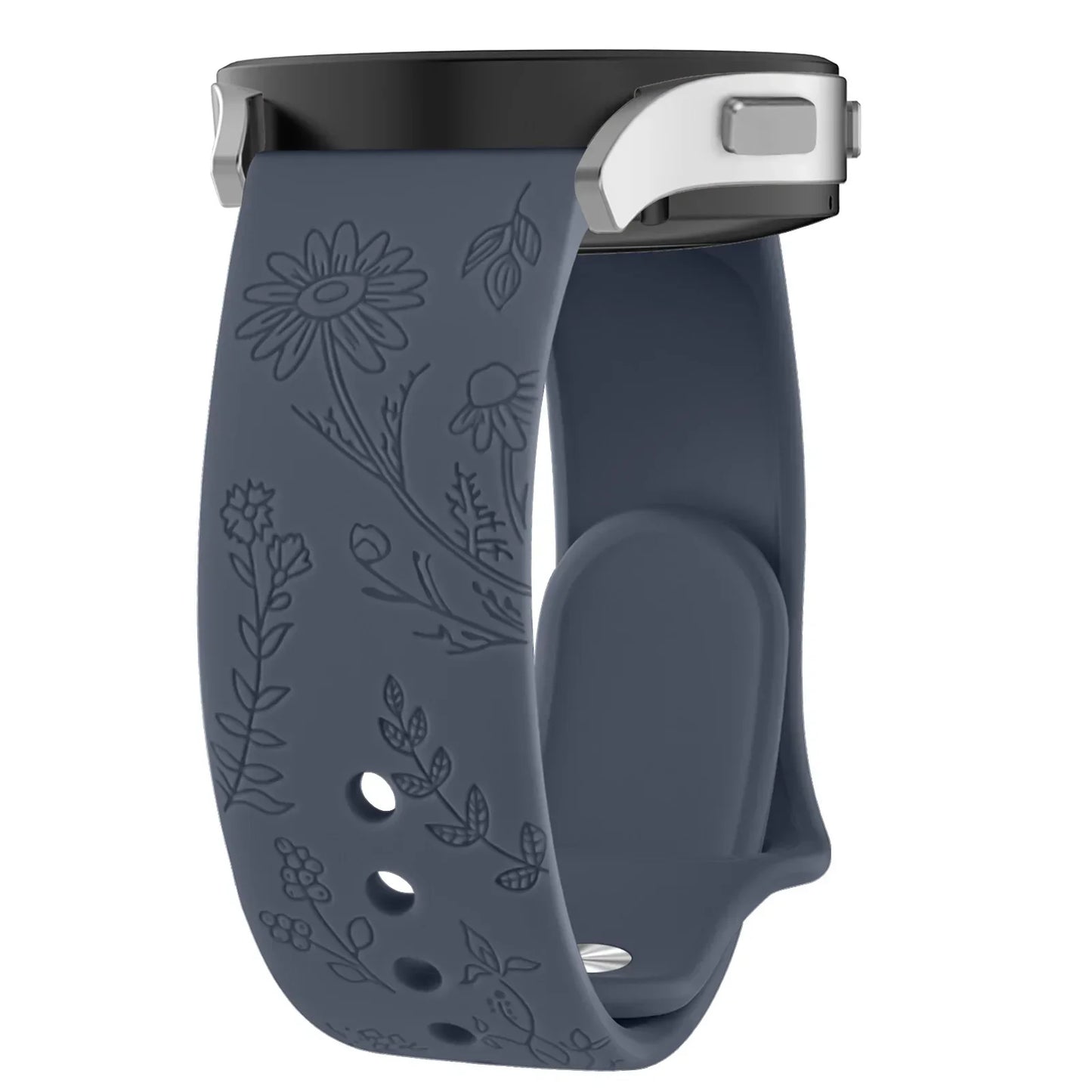 20mm Floral Engraved Band for For Samsung Galaxy Watch 6/5/4/Active 2/5 Pro 45mm 40mm 44mm/Watch 6 4 Classic/Watch 3 41mm Strap