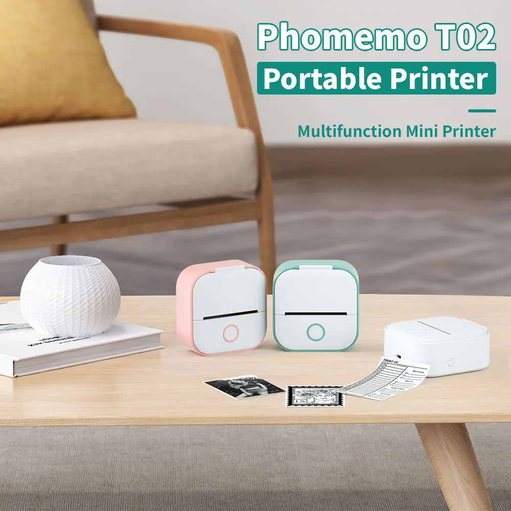 Phomemo T02 Mini Pocket Printer – Bluetooth Thermal Label Maker