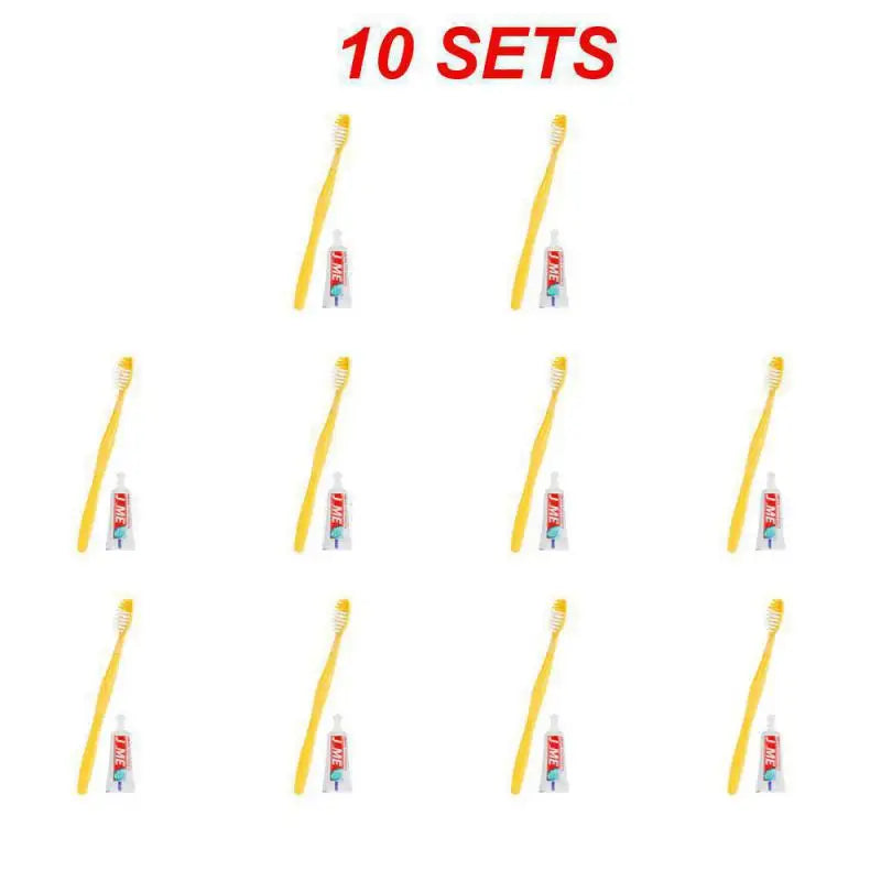 1-100pcs Disposable Hotel Toothbrush Portable Travel Toothbrush With Toothpaste Kit Oral Care Teeth Cleaning Brush Bathroom Set