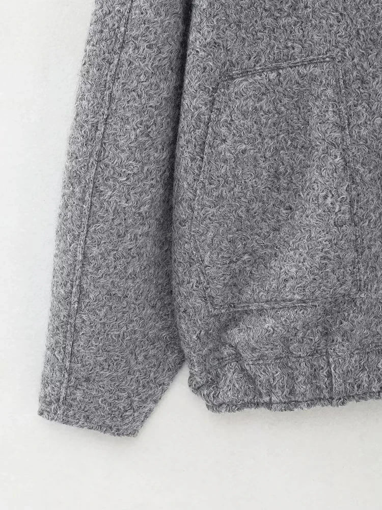 Women's Winter Casual Pocket Jacket – Solid Color, Cozy & Stylish | TRAFZA