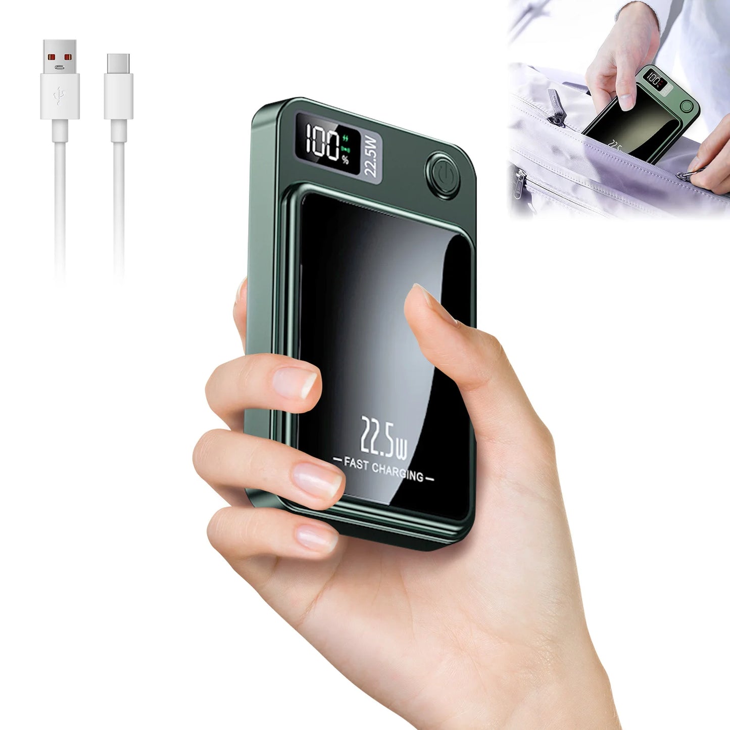 10000mAh Magnetic Wireless Power Bank 22.5W Fast Charger