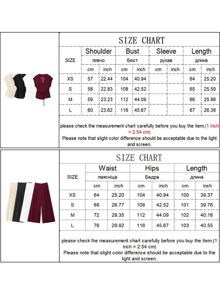 Women’s V-Neck Sleeveless Trouser Set – Summer Chic