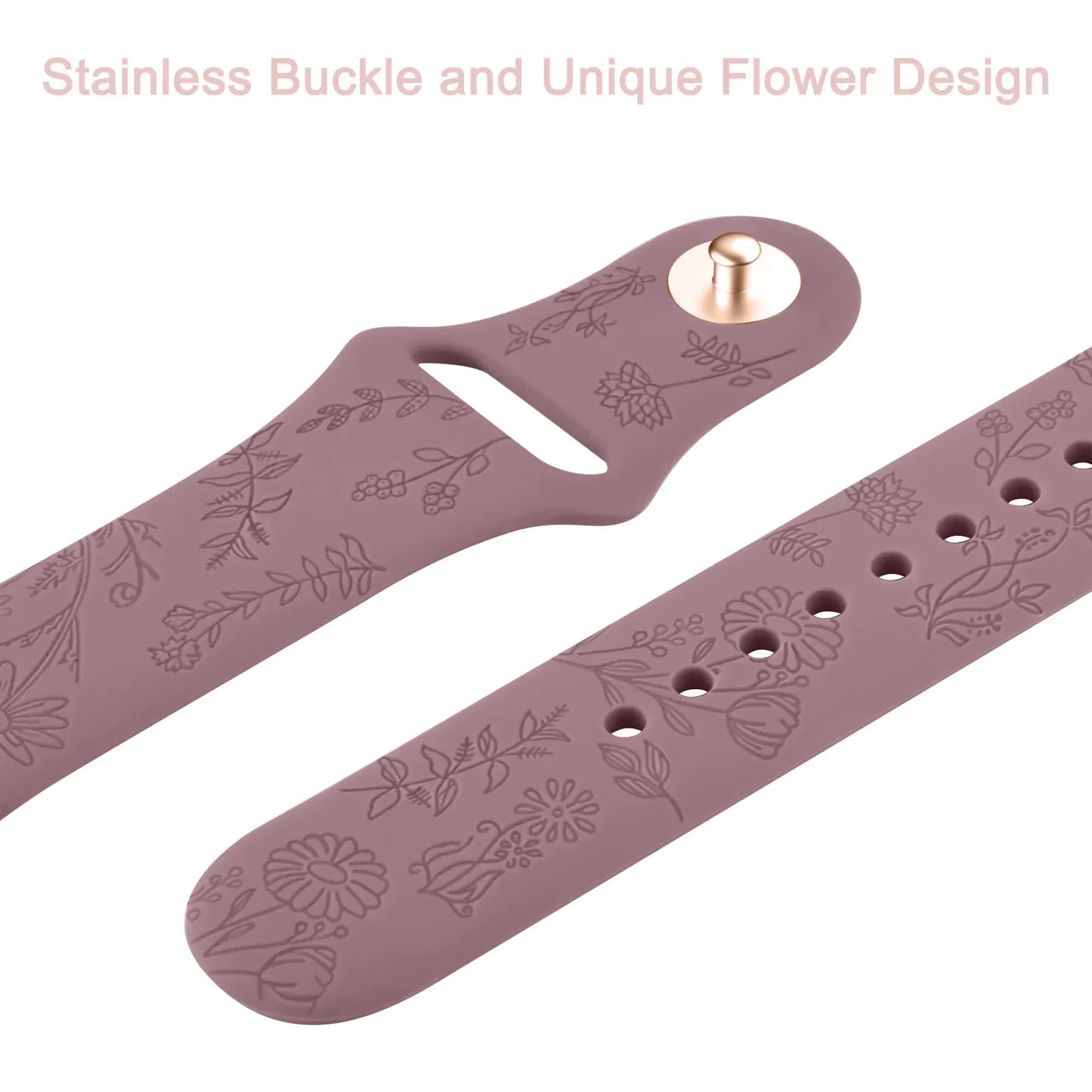 20mm Floral Engraved Band for For Samsung Galaxy Watch 6/5/4/Active 2/5 Pro 45mm 40mm 44mm/Watch 6 4 Classic/Watch 3 41mm Strap