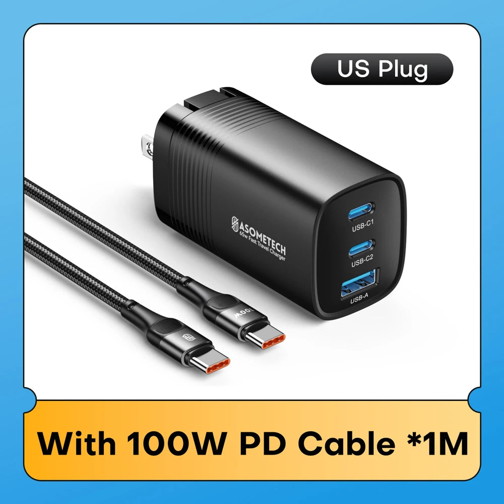 65W GaN USB Type C Fast Charger For Laptop PPS 45W PD QC 3.0 Quick Charge For iPhone 14 13 Samsung Xiaomi Realme Phone Charger