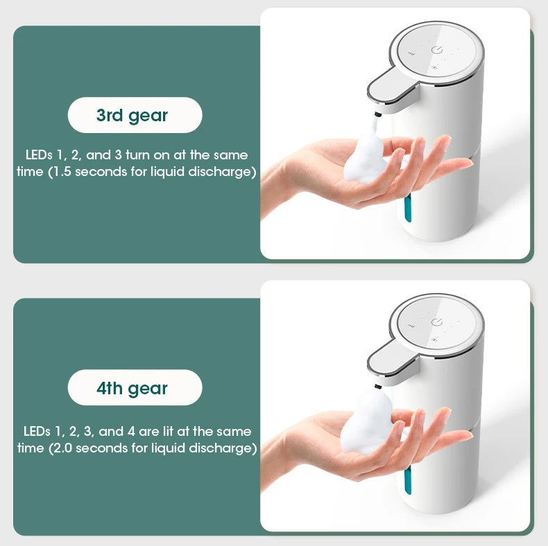 Automatic Soap Dispenser Touchless Foaming Soap Dispenser 380ml USB Rechargeable Electric 4 Level Adjustable Foam Soap Dispenser