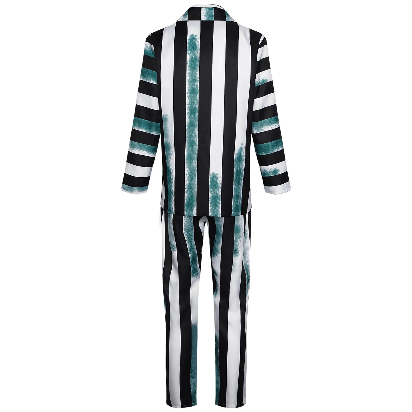 Underworld Master cosplay costume Beetle Juice Michael Keaton green black and white striped cosplay performance costume hot