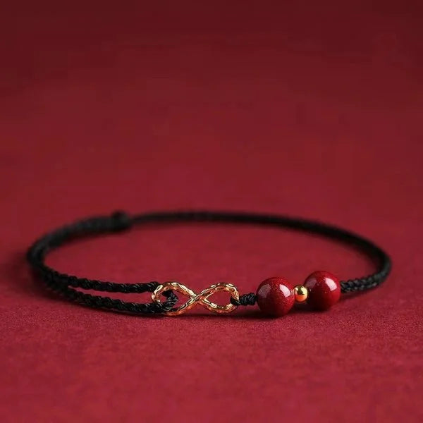 Handmade Tibetan Knot Bracelet – Red & Black Unisex Rope Charm