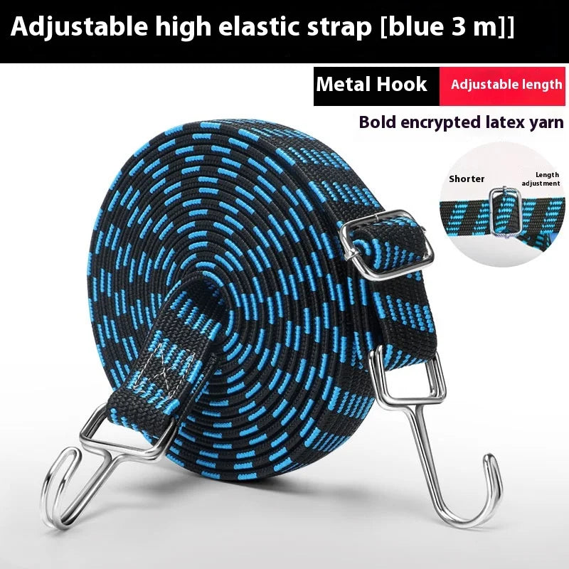NewElastic Binding Tape Binding Tape Hook Elastic Rope Rubber Band Motorcycle Rear Shelf Bicycle Car Transportation Luggage Rope