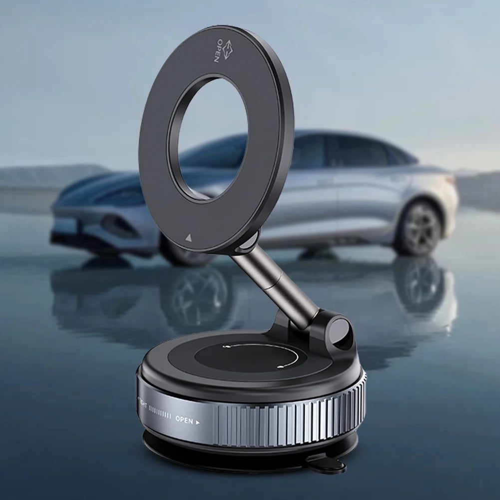Magnetic Vacuum Adsorption Car Phone Mount 360° Rotatable Folding Mobile Phone Stand for Car/Gym/Mirror/Shower/Smooth Surface