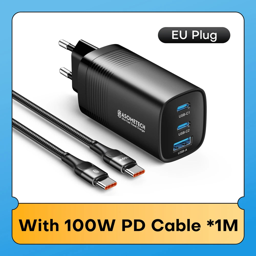 65W GaN USB Type C Fast Charger For Laptop PPS 45W PD QC 3.0 Quick Charge For iPhone 14 13 Samsung Xiaomi Realme Phone Charger