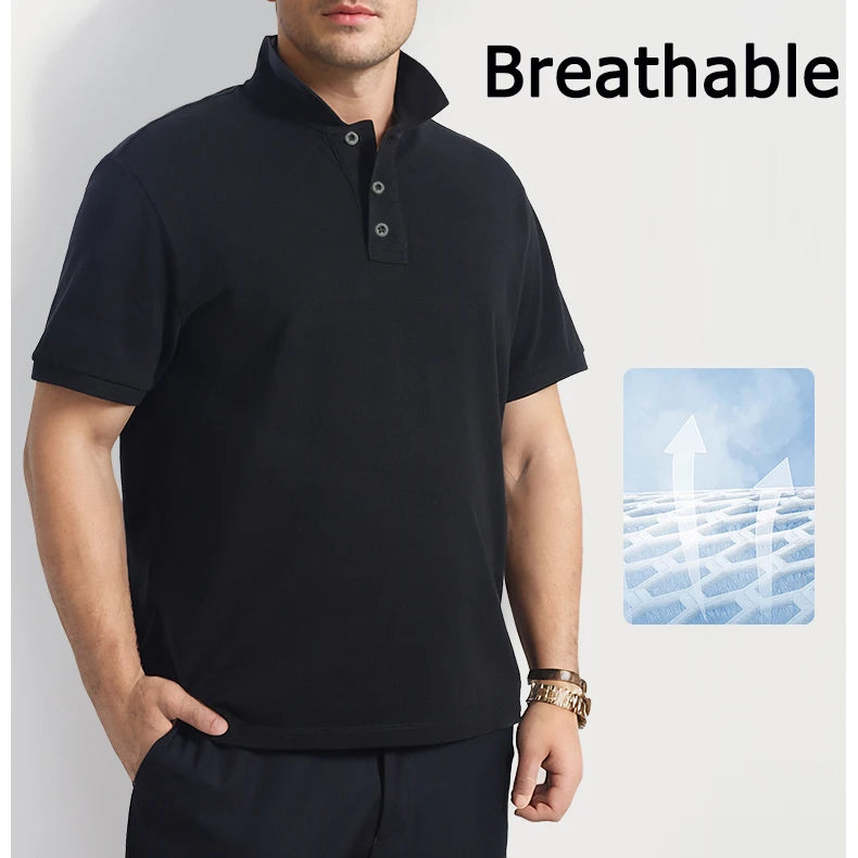 Men’s Plus Size Polo Shirt – Breathable Oversized Casual Top (1XL–7XL)