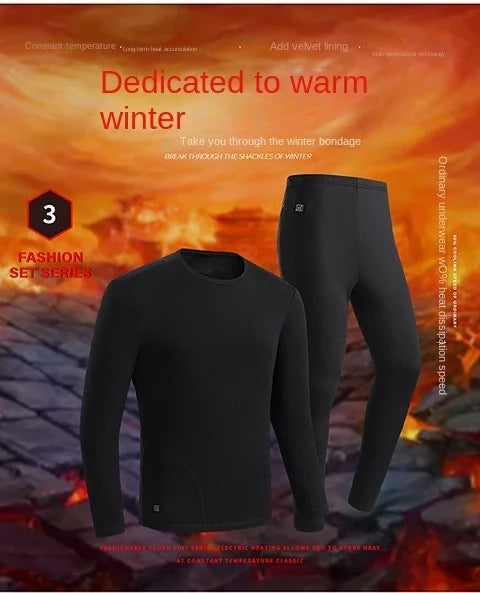 30 Zones Heating Heated Underwear Women Men Motorcycle Jacket USB Electric Heating Underwear Fleece