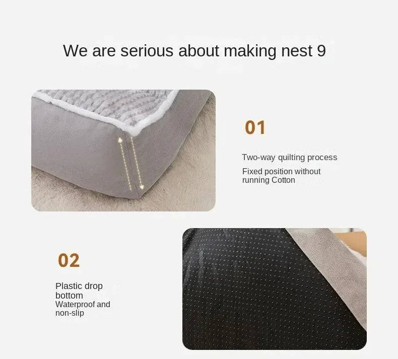 Cozy Corduroy Pet Bed – Warm Winter Sofa for Dogs & Cats