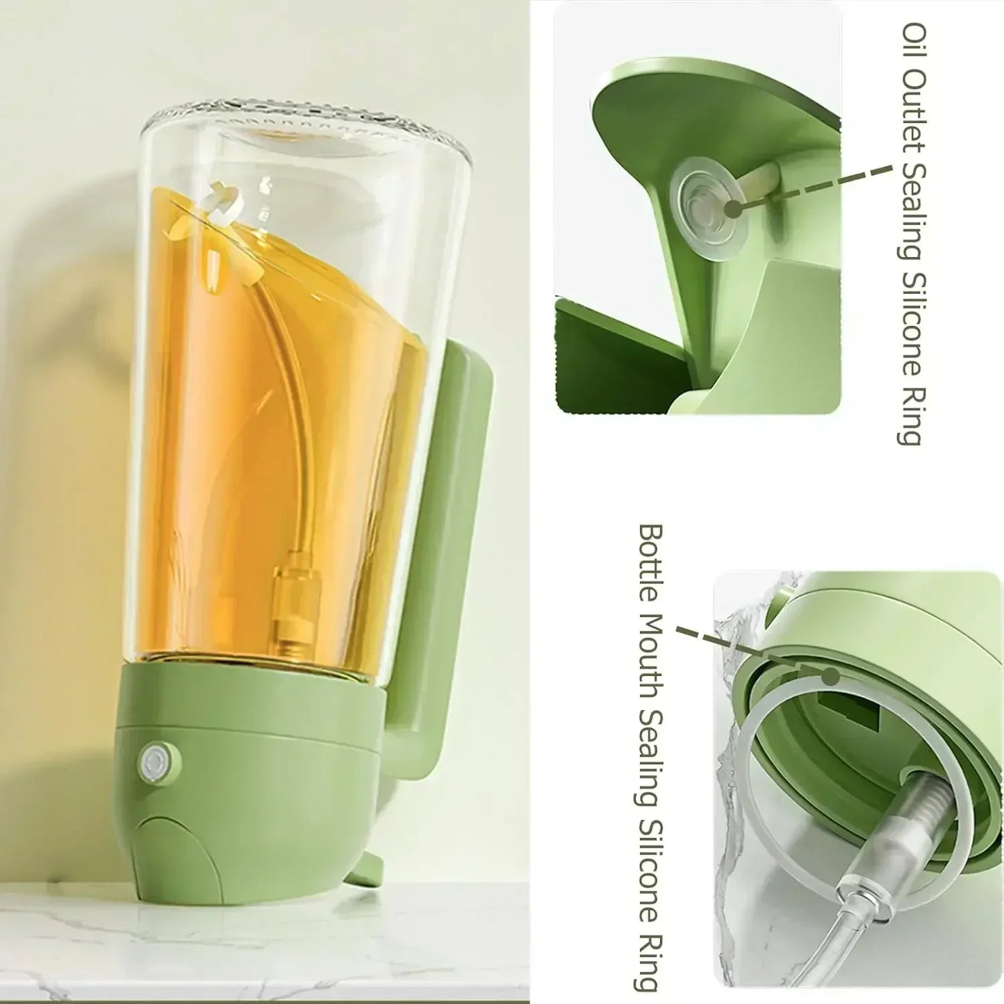 2-in-1 Glass Oil Dispenser & Sprayer | Leakproof, Non-Slip Kitchen Mister