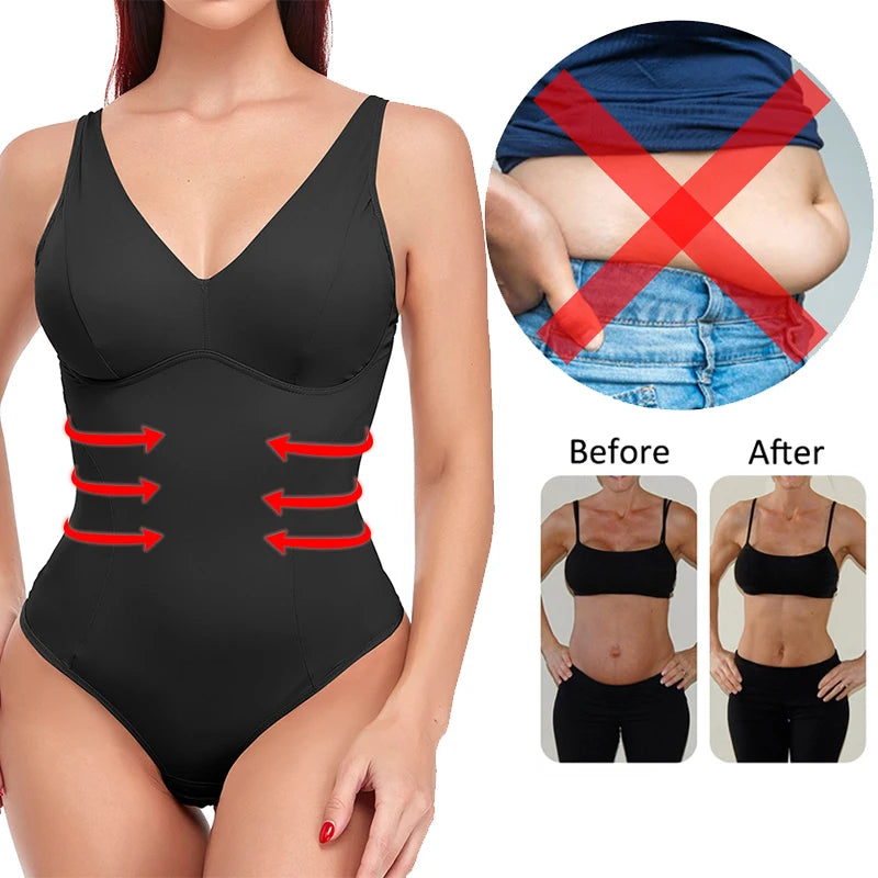 Women's Shapewear Bodysuit with Built-in Bra & Tummy Control