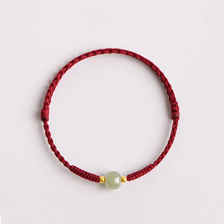 Handmade Adjustable Jade Bead Couples Bracelet – Lucky Charm