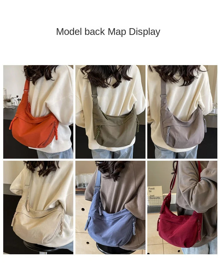High-Capacity Nylon Crossbody Shoulder Bag for Women