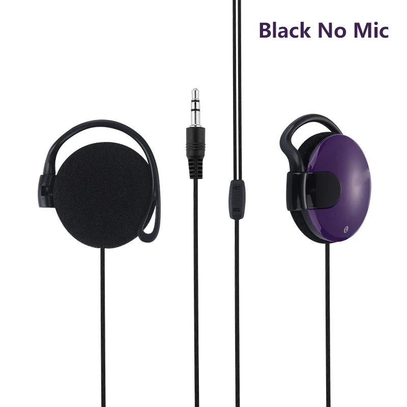 Wired Headphones Stereo 3.5MM Ear Hook Music Game Earphone With Mic For Mobile Phone PC Laptop Mp3 Mp4 Wired Headset